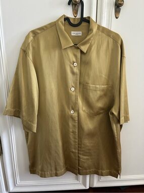 Dries Van Noten oversize mustard/gold short sleeve button down